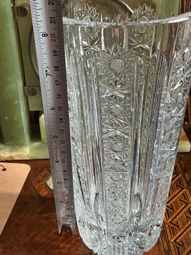 Crystal vase bohemian czech - crystal,