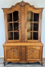 Bookcase Vintage French Louis XIV Style Oak Display Cabinet Sideboard LOT 4481