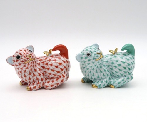 Herend dog figurine pair - dog,