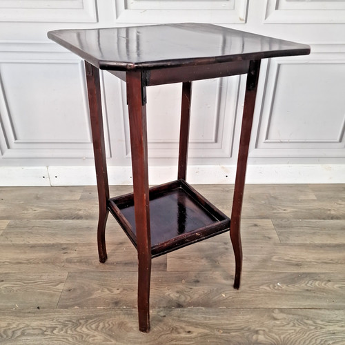 Antique mahogany side table - side,