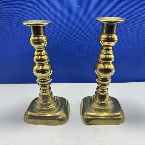 Pair brass candlestick - pair,