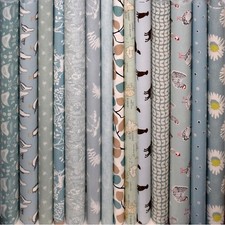 Duck Egg Cotton Oilcloth Wipe clean Tablecloth PVC Dotty Floral Nautical