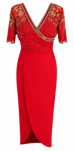 Virgos lounge red beaded midi - beaded,