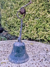 Antique French Bronze Chapel Church School Bell & Part Bracket DUBOIS AUPUY 