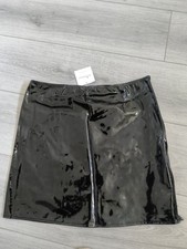 BNWT Vintage Ann Summers Black PVC & Diamonte Zip Up Skirt Size 10-12