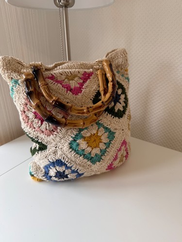 Fat face crochet bag mixed - face,
