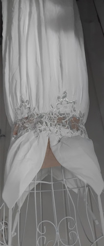 Unithorse white satin - white, lace