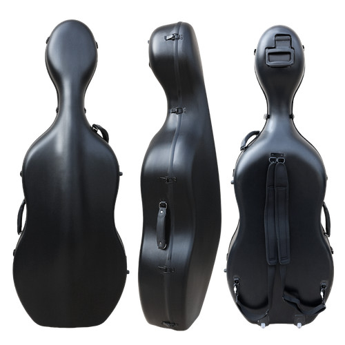Black cello case - black, wheels
