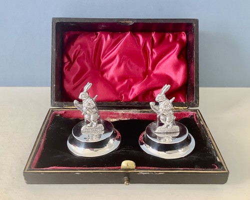 Pair antique solid silver - of,