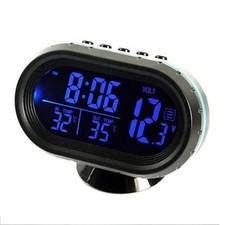 12 Volt 24 Volt Car Digital Thermometer Voltage Monitor with LCD Alarm Clock