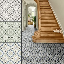 Patterned Sheet Vinyl Flooring Moroccan Tile Effect Kitchen & Bathroom Lino Roll
