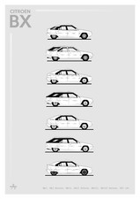POSTER - CITROEN BX  B+W  - (A4 A3 A2 Sizes) Car Art Print