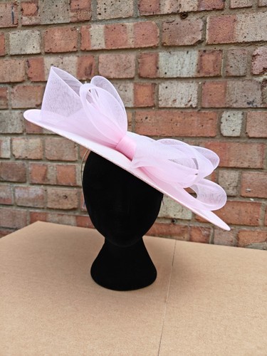 Baby pink large fascinator - large,
