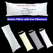 Bolster Pillows with FREE Pillowcases Hollowfiber Filled Orthopedic Long Cushion
