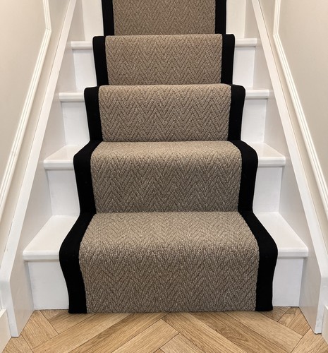 Herringbone carpet stair - herringbone,