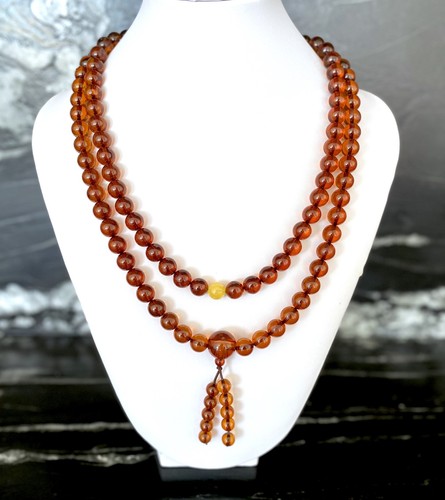 Vintage amber mala round - vintage,