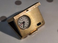 Goldplated Very Rare NEPRO VINTAGE Pill box Miniature Alarm Clock Collectible
