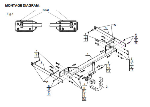 Swan neck tow bar for - bar, mercedes