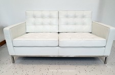 Sofa. Real leather – white