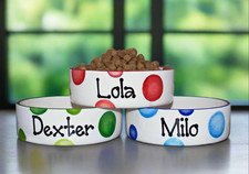 Personalised ceramic dog bowl