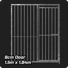 Dog Run Panel 1.5 x 1.84m - Right Door 8cm Gap - Heavy-Duty Galvanised