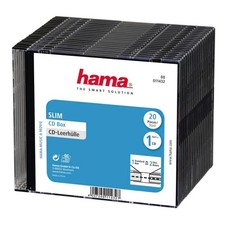 Hama Slim CD Cases | Pack of 20 | Transparent Black