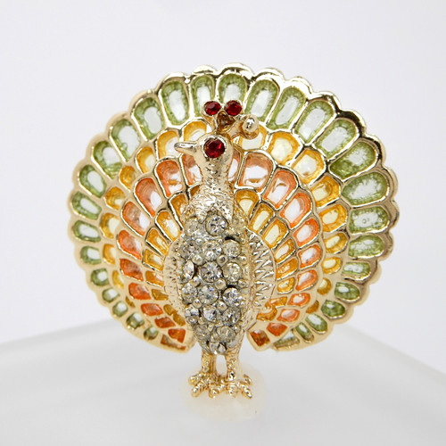 Coro bird peacock brooch - coro,