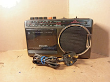 VINTAGE Philips D7180/65R  AC/DC Radio Cassette Recorder, WORKS BUT READ DESC