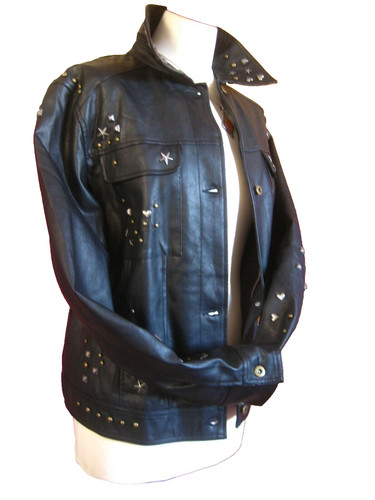 Faux leather punk jacket - faux,