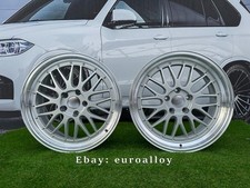 4X R19 Inch 5X120 BBS LM Style Silver+Polished Lip Wheels: Fits For E90 E91 F30