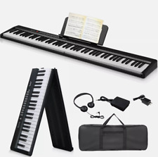 88-Key Foldable Digital Piano Full-size Semi Weighted Keyboard W/ Headphone UK
