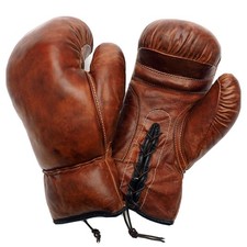 Boxing Gloves Genuine Leather Handcrafted Retro Vintage MMA Boxing Kickboxing Mid 12oz