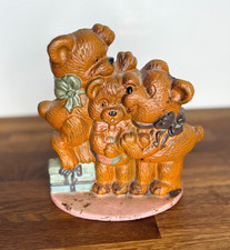 Vintage Three Little Bears Cast Iron Teddy Door Stop Paper Weight Garden Outdoor