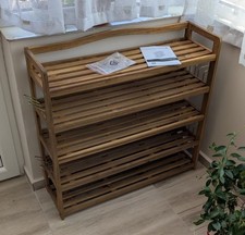 Rustic Shoe Rack Solid Wood