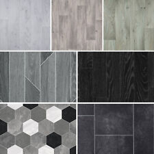 Quality Vinyl Flooring Roll Tile Effect & Grey Wood Lino CHEAP Kitchen Bathroom
