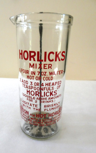 Horlicks vintage glass mixer - horlicks,