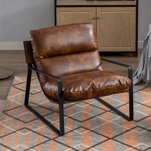 Vintage brown leather tub - brown,