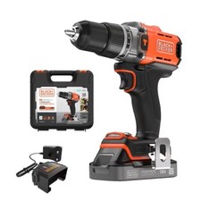 BLACK+DECKER 18V POWERCONNECT Cordless Hammer Drill Kitbox BCD383D1XKQ-GB