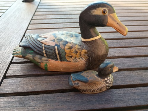 Wooden duck ornaments - duck,