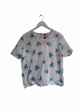 Ewa I Walla T Shirt Floral Printed White Blue Light Boxy Lagenlook Cotton L 14