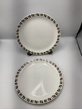 2 x Meakin Glo-White Ironstone Random Pattern 10” Dinner Plates - Replacements B