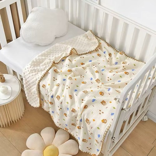 Muslin cotton minky - &,