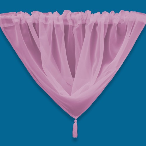 Plain tasseled voile swags - plain,