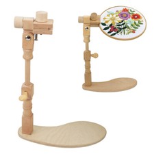 Adjustable Wooden Embroidery Hoop Cross Stitch Frame Tabletop Lap Stand Rack