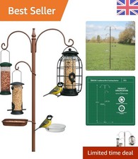 All-Weather Bird Feeder Stand with Easy-Clean Dishes for Garden Birdwatching
