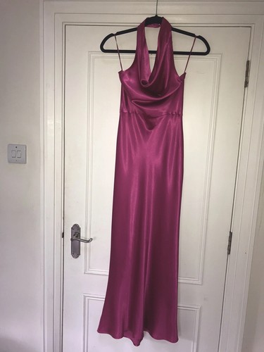 Zara pink satin halter midi - zara,