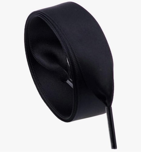 Black satin smooth - satin, shoelace