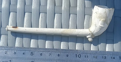 Antique clay tobacco pipe with - tobacco,