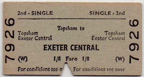 Brb railway ticket topsham - brb(w),