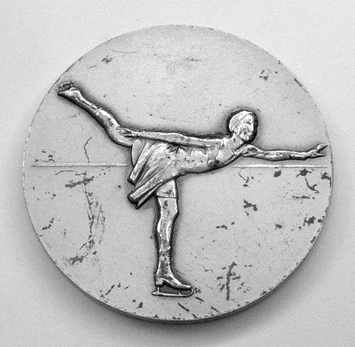 Art deco figure skating silver - art,